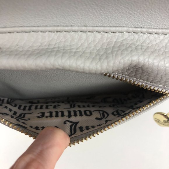 Juicy Couture Grey Gold Embellished Logo Front Top Handle Mini Backpack - Picture 14 of 15